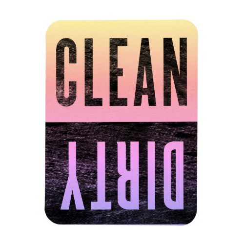 Clean  Dirty Letterpress Style Dishwasher Rainbow Magnet