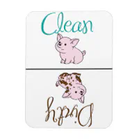 Clean/Dirty Little Pig Dishwasher Magnet, Zazzle