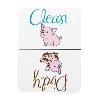 Clean/dirty Little Pig Dishwasher Magnet by IndividualiTEE at Zazzle