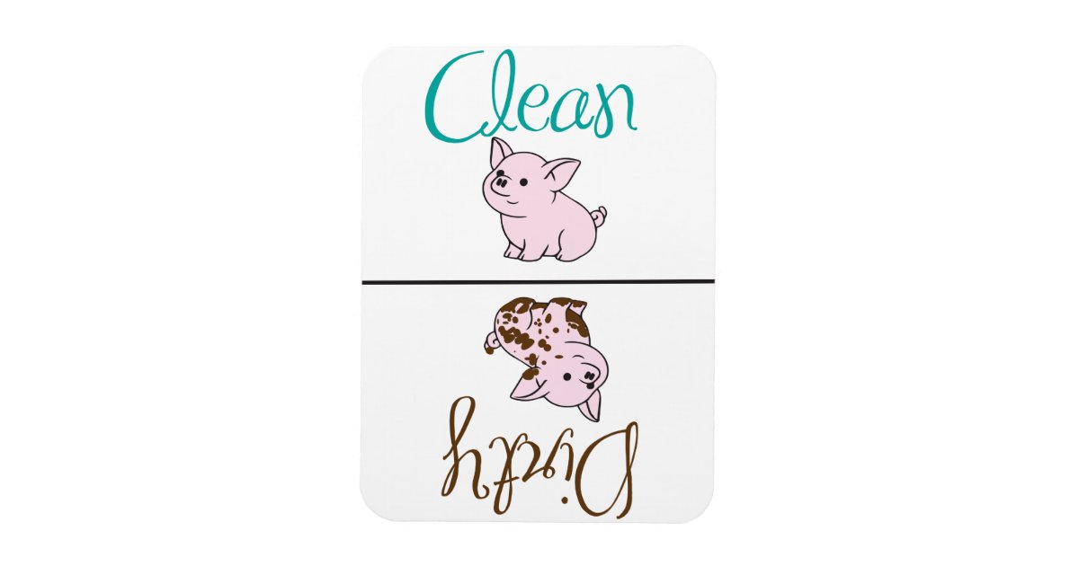 Clean/Dirty Little Pig Dishwasher Magnet | Zazzle