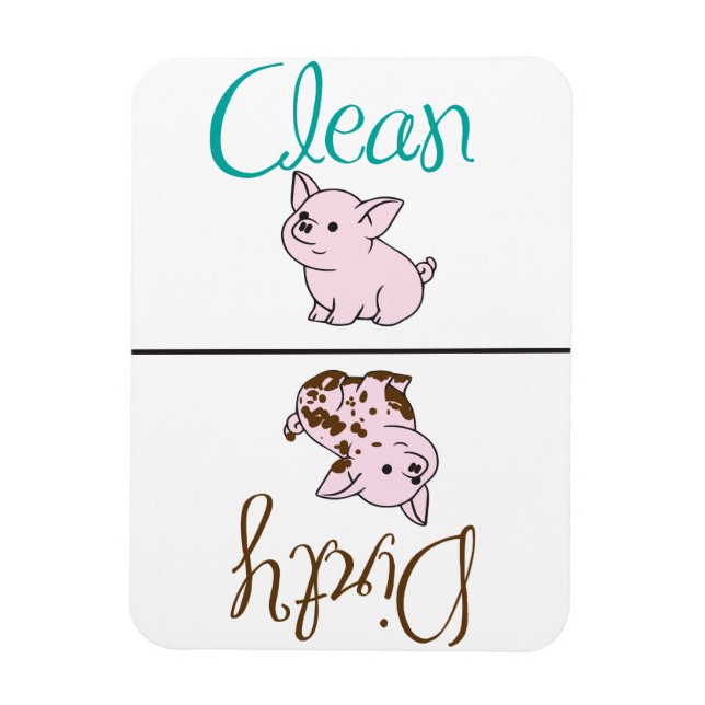 Clean/Dirty Little Pig Dishwasher Magnet (Vertical)