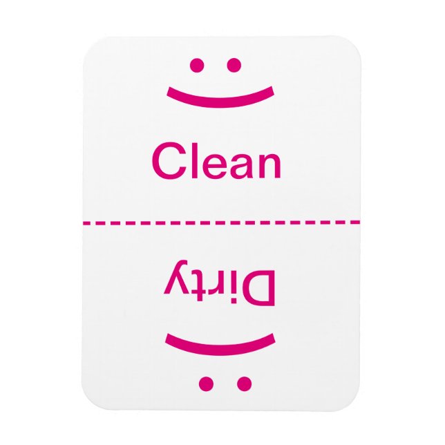 Clean Dirty Magnet - Pink - (Smile/Frown) (Vertical)