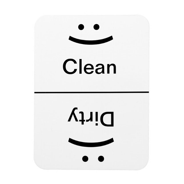 Clean Dirty Magnet (Smile/Frown) (Vertical)