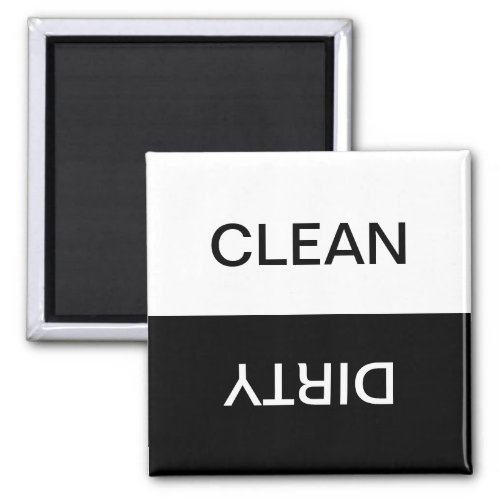 Clean Dirty minimal black and white dishwasher  Magnet