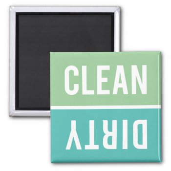 Clean Dirty Mint And Turquoise Dishwasher Magnet by RandomLife at Zazzle