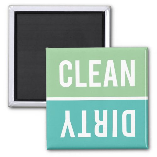 Clean Dirty Mint and Turquoise Dishwasher Magnet