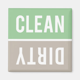 Clean Dirty Mint Green and Beige Dishwasher Magnet