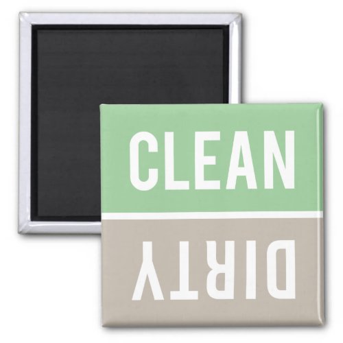 Clean Dirty Mint Green and Beige Dishwasher Magnet