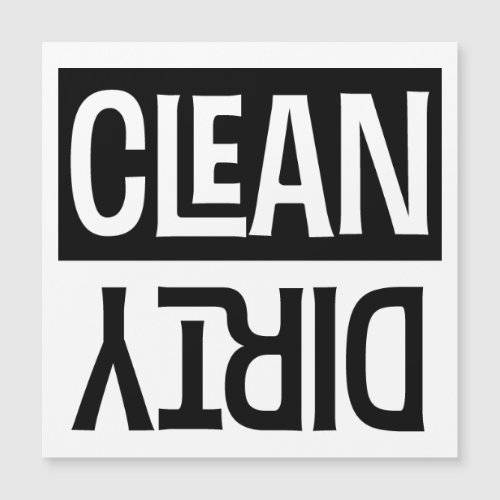 Clean Dirty Modern Black White Simple Dishwasher