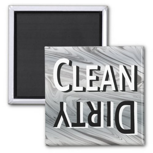 Clean Dirty Modern Gray Reversible Dishwasher Magnet