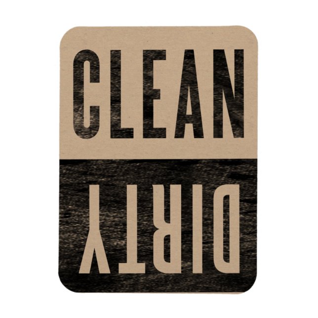 Clean Dirty Modern Kitchen Organizer Indicator Magnet (Vertical)
