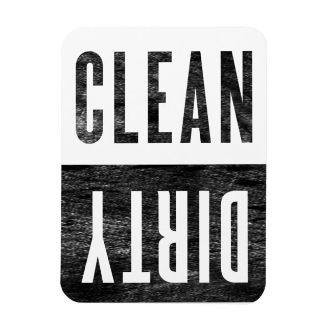 Clean Dirty Modern Kitchen Organizer Indicator Magnet (Vertical)