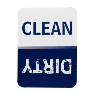 Clean Dirty Navy Blue Dishwasher Magnet
