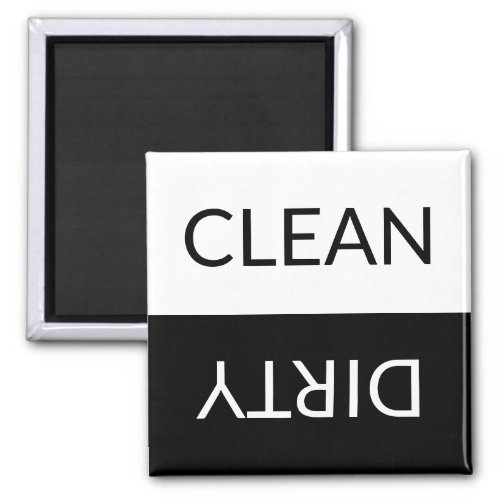 Clean Dirty ON OFF Dishwasher Laundry black white Magnet