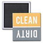 Clean Dirty Orange And Slate Gray Dishwasher Magnet at Zazzle