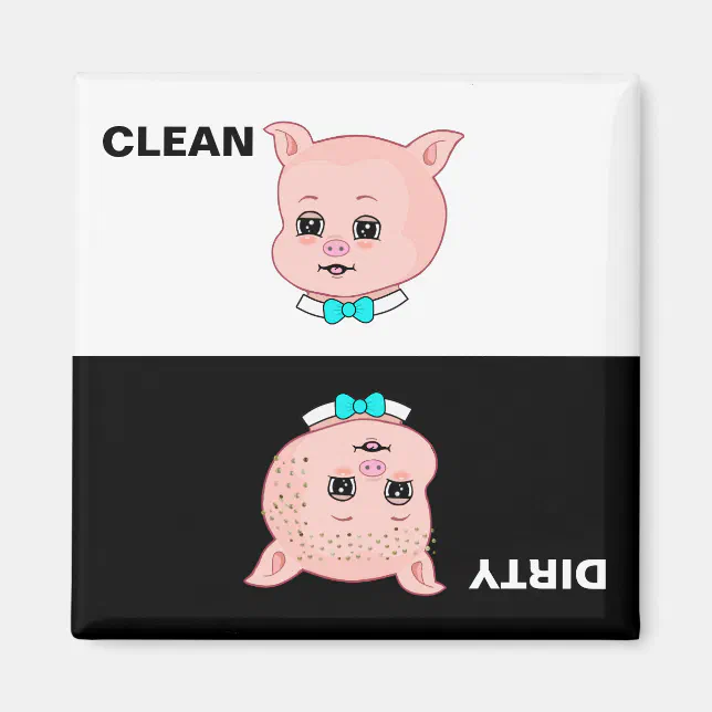 Clean Dirty Pig Cartoon Magnet | Zazzle
