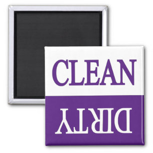 Clean dirty-Purple dishwasher magnet