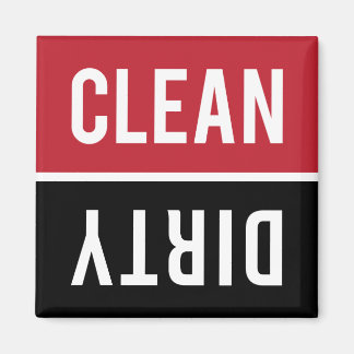 Clean Dirty Red and Black Dishwasher Magnet