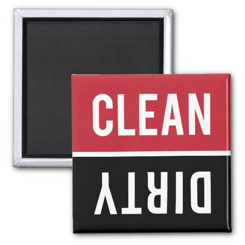 Clean Dirty Red and Black Dishwasher Magnet