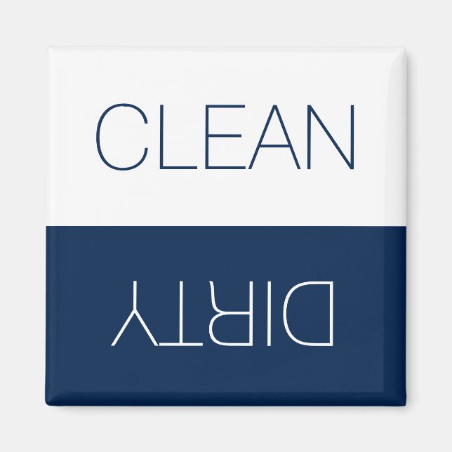 Clean / Dirty reversible dishwasher indicator navy Magnet (Front)