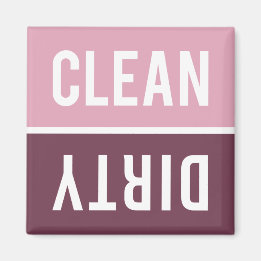Clean Dirty Rose Pink and Burgundy Dishwasher Magnet