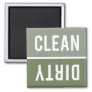 Clean Dirty Sage Olive Green Dishwasher Magnet