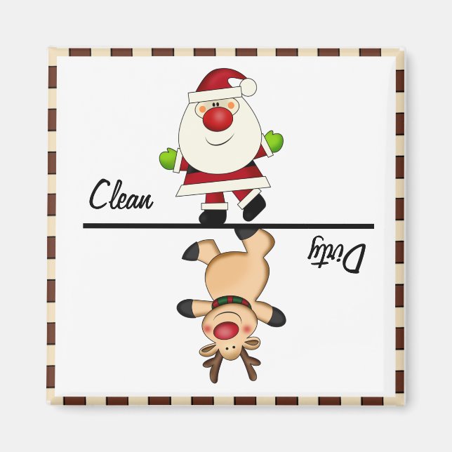 Clean / Dirty Santa Magnet (Front)