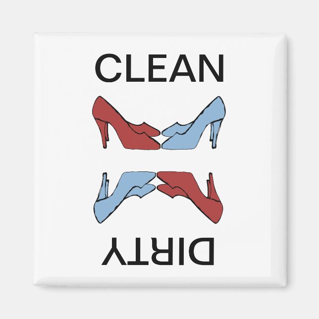 Clean Dirty Shoes Dishwasher Magnet (Front)