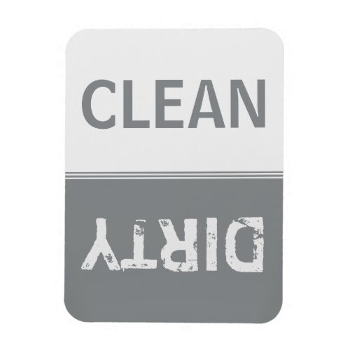 Clean Dirty Sleek Silver Dishwasher Magnet