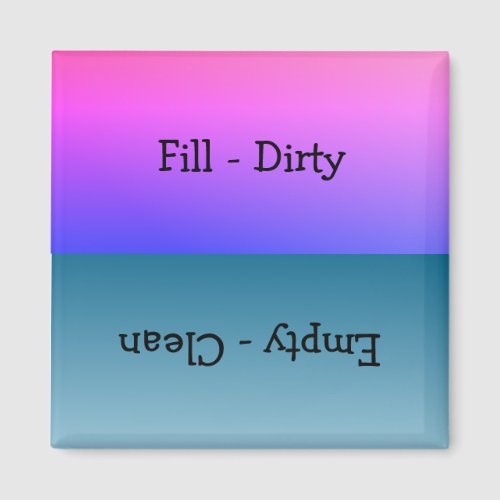 Clean Dirty Trendy Teal Pink Dishwasher Magnet 