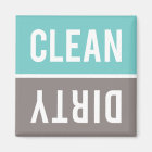 Clean Dirty Turquoise Blue and Gray Dishwasher