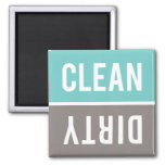 Clean Dirty Turquoise Blue And Gray Dishwasher Magnet at Zazzle