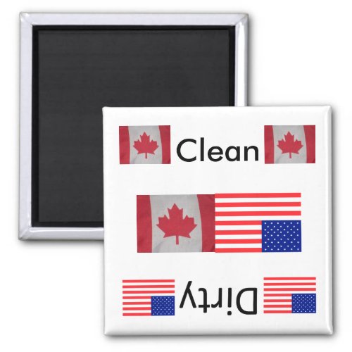 Clean dirty USA Canada flag Dishwasher Magnets