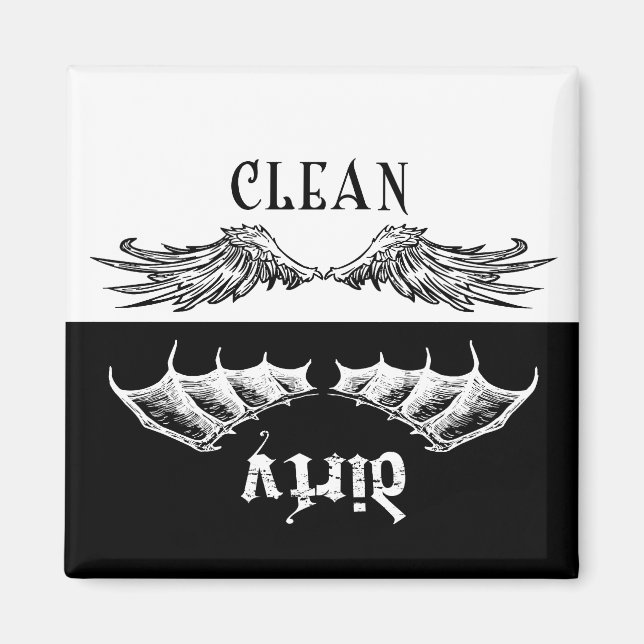 Clean & Dirty Wings Dishwasher Magnet (Front)