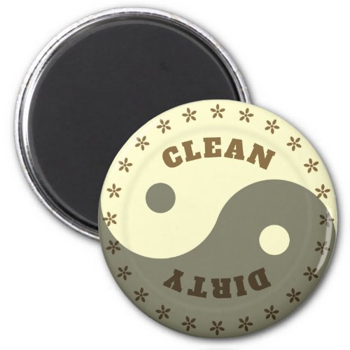 CleanDirty Yin Yang Plate Template Dishwasher Magnet