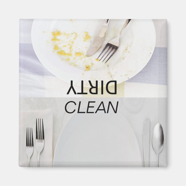 clean dishes, dirty dishes,Dishwasher Magnets (Front)