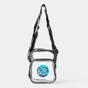 Clean Dream Beach Cleanup Green Power Design Clear Crossbody Bag