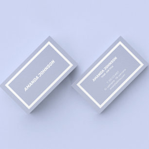 Clean Dust Pastel Blue White Border Social Media Business Card