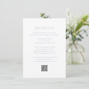 Clean Dusty Blue QR Code Elegant Wedding Enclosure Card
