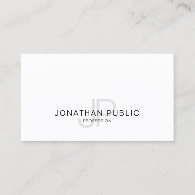 Clean Elegant Design Monogram Trendy Modern Business Card (Front)