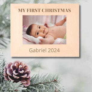 Clean Elegant My First Christmas Engraved Frames