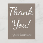 [ Thumbnail: Clean, Elegant "Thank You!" Thanks Postcard ]