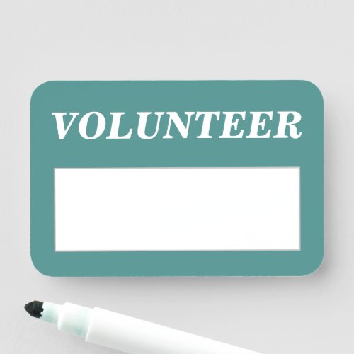 Clean Elegant VOLUNTEER Name Tag