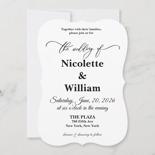 Clean Elegant Wedding Invitation (Front)