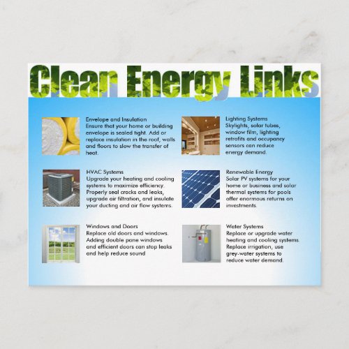 Clean Energy Business Marketing Double Sided Postcard