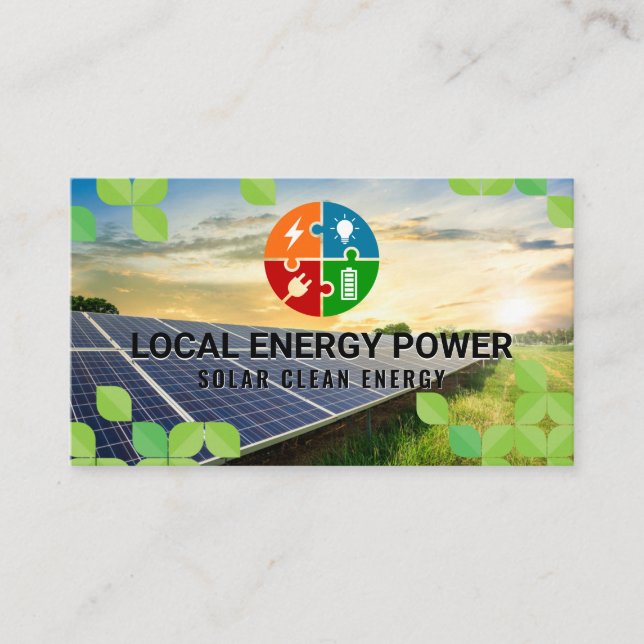 Clean Energy | Solar Panel | Technology Business Card (Front)
