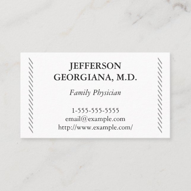 Clean Family Physician Business Card (Front)