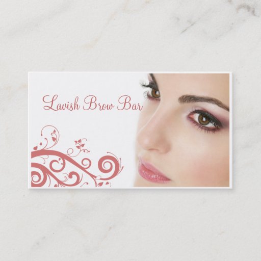 Customizable Clean Floral Cosmetology Business Card (Pnk)