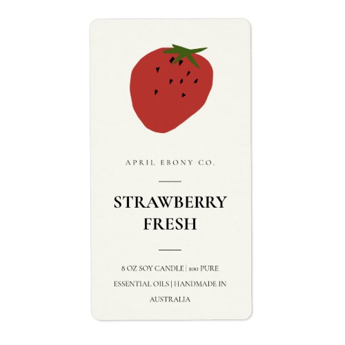 CLEAN FRESH FRUITY STRAWBERRY RED CANDLE LABEL