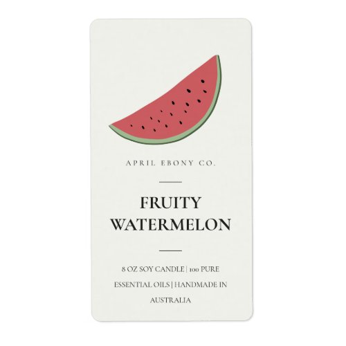 CLEAN FRESH FRUITY WATERMELON RED CANDLE LABEL